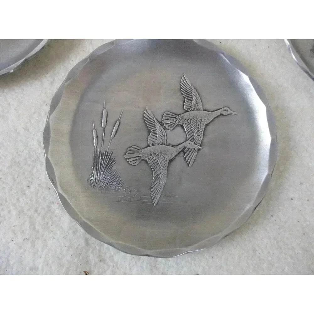 WENDELL AUGUST FORGE Aluminum Dish Handmade Duck Motif Coaster Hand Forged metal